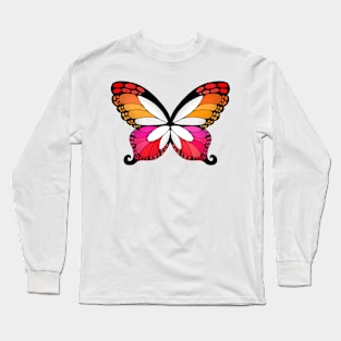 Butterfly Wings Lesbian Pride Flag Long Sleeve T-Shirt